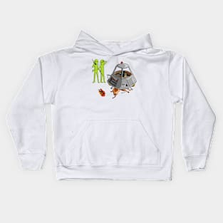 Aliens and Their UFO doing the UFO thing Kids Hoodie